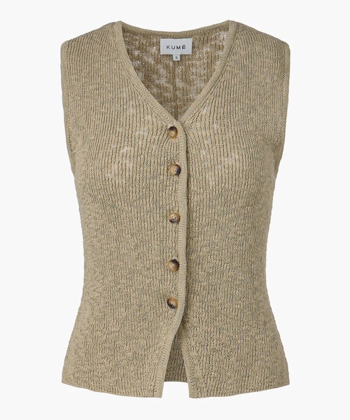 ベスト ジレ KUME/クメ Fitted Button Knitted Vest ベスト レディース KUME ベスト ジレ KUME/クメ Fitted Button Knitted Vest