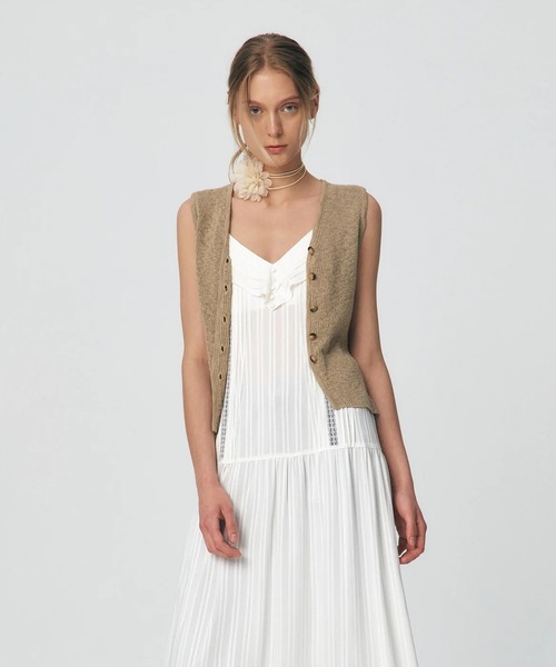 ベスト ジレ KUME/クメ Fitted Button Knitted Vest ベスト レディース KUME ベスト ジレ KUME/クメ Fitted Button Knitted Vest