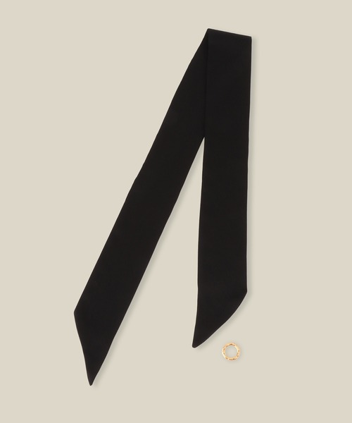 ROPE'（ロペ）の「リング付き マルチWAY タイスカーフ（バンダナ/スカーフ・レディース・ブラウン/クリーム/ブラック/サックスブルー・FREE）」の10枚目の写真