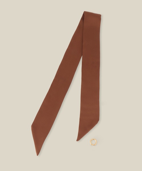 ROPE'（ロペ）の「リング付き マルチWAY タイスカーフ（バンダナ/スカーフ・レディース・ブラウン/クリーム/ブラック/サックスブルー・FREE）」の12枚目の写真