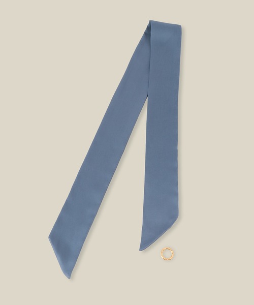 ROPE'（ロペ）の「リング付き マルチWAY タイスカーフ（バンダナ/スカーフ・レディース・ブラウン/クリーム/ブラック/サックスブルー・FREE）」の5枚目の写真