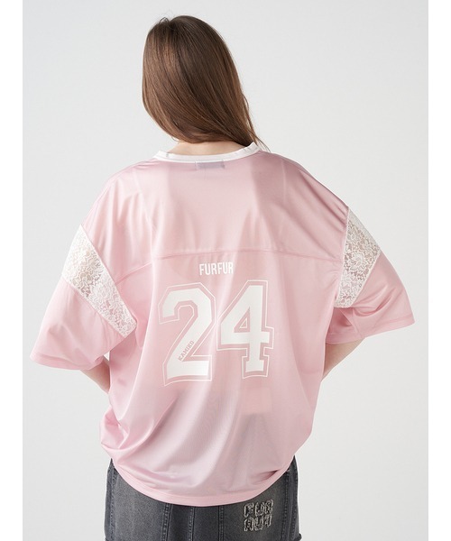 上國料萌衣コラボ】レースナンバーTシャツ（Tシャツ/カットソー