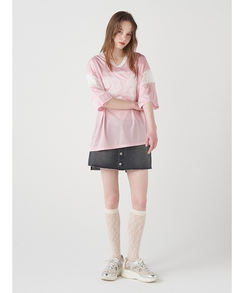 FURFUR（ファーファー）の「【上國料萌衣コラボ】レースナンバーTシャツ（Tシャツ/カットソー・レディース・ブラック/ピンク/アイボリー・FREE）」の11枚目の写真