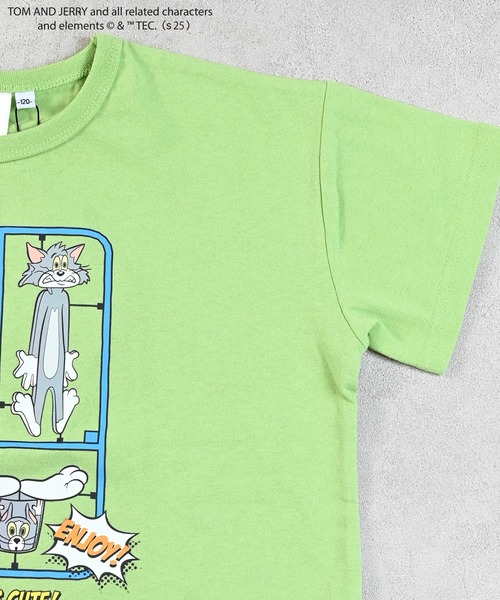 Tom＆Jerry（トムアンドジェリー）の「【トムとジェリー】別注プリントTee（Tシャツ/カットソー・キッズ・オフホワイト/杢グレー/ライトグリーン/チャコール・80/90/95/100/110/120/130/140/150）」の13枚目の写真