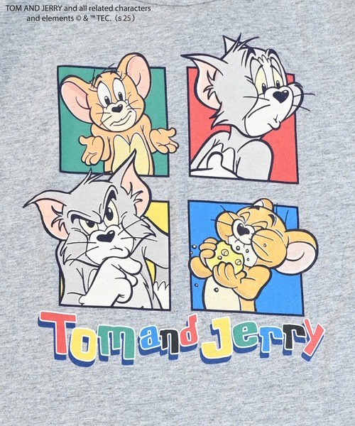 Tom＆Jerry（トムアンドジェリー）の「【トムとジェリー】別注プリントTee（Tシャツ/カットソー・キッズ・オフホワイト/杢グレー/ライトグリーン/チャコール・80/90/95/100/110/120/130/140/150）」の19枚目の写真