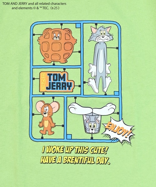 Tom＆Jerry（トムアンドジェリー）の「【トムとジェリー】別注プリントTee（Tシャツ/カットソー・キッズ・オフホワイト/杢グレー/ライトグリーン/チャコール・80/90/95/100/110/120/130/140/150）」の17枚目の写真
