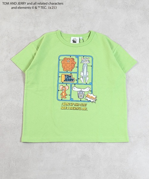 Tom＆Jerry（トムアンドジェリー）の「【トムとジェリー】別注プリントTee（Tシャツ/カットソー・キッズ・オフホワイト/杢グレー/ライトグリーン/チャコール・80/90/95/100/110/120/130/140/150）」の11枚目の写真