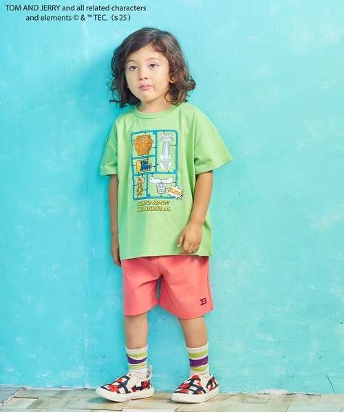 Tom＆Jerry（トムアンドジェリー）の「【トムとジェリー】別注プリントTee（Tシャツ/カットソー・キッズ・オフホワイト/杢グレー/ライトグリーン/チャコール・80/90/95/100/110/120/130/140/150）」の10枚目の写真