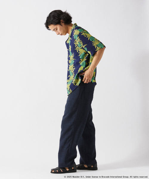 JOURNAL STANDARD relume(ジャーナルスタンダード レリューム)の「THE ROLLING STONES / ローリングストーンズ 別注 レーヨン半袖シャツ(シャツ/ブラウス・メンズ・ホワイト/ネイビー/マスタード・MEDIUM/LARGE)」の6枚目の写真
