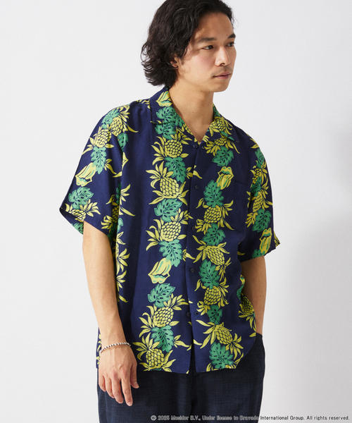 JOURNAL STANDARD relume(ジャーナルスタンダード レリューム)の「THE ROLLING STONES / ローリングストーンズ 別注 レーヨン半袖シャツ(シャツ/ブラウス・メンズ・ホワイト/ネイビー/マスタード・MEDIUM/LARGE)」の10枚目の写真