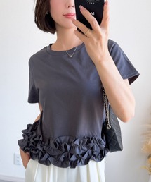 &. NOSTALGIA | 【ZOZO限定】裾フリルTシャツ(接触冷感・UVカット)(Tシャツ/カットソー)