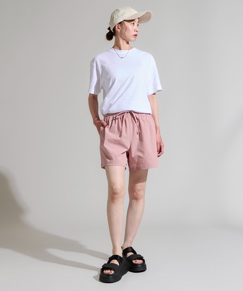 ショートパンツ HUECLOSET FLAP SHORTS 4D36 【水陸両用】無地 レディース アウトドア バギーショート