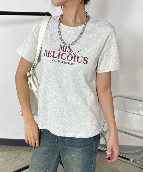 non-hedge(ノンヘッジ)の「カラーロゴプリントTシャツ(Tシャツ/カットソー・レディース・オフホワイト/グレー/ブラック/オートミール・FREE)」の4枚目の写真