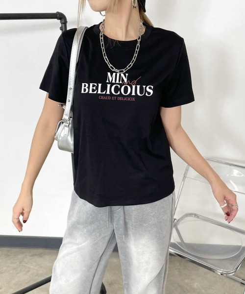 non-hedge(ノンヘッジ)の「カラーロゴプリントTシャツ(Tシャツ/カットソー・レディース・オフホワイト/グレー/ブラック/オートミール・FREE)」の3枚目の写真