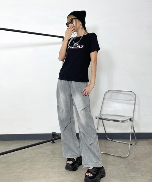 non-hedge(ノンヘッジ)の「カラーロゴプリントTシャツ(Tシャツ/カットソー・レディース・オフホワイト/グレー/ブラック/オートミール・FREE)」の10枚目の写真