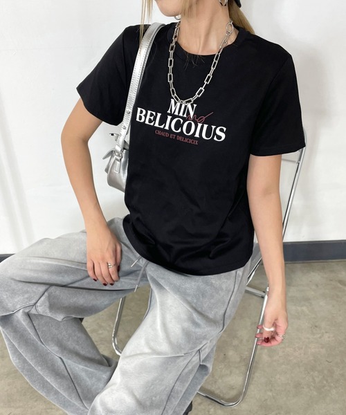 non-hedge(ノンヘッジ)の「カラーロゴプリントTシャツ(Tシャツ/カットソー・レディース・オフホワイト/グレー/ブラック/オートミール・FREE)」の8枚目の写真