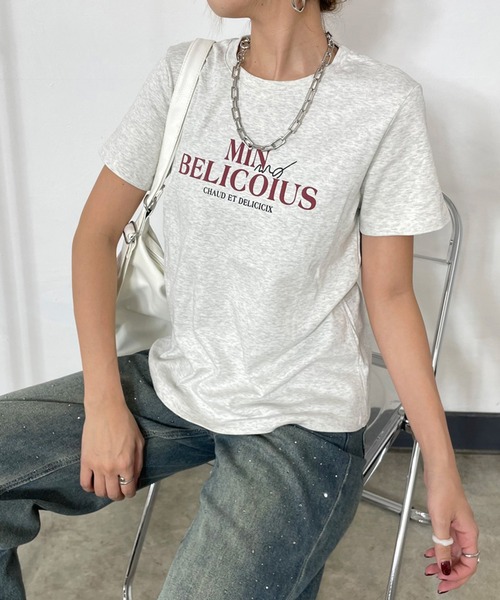non-hedge(ノンヘッジ)の「カラーロゴプリントTシャツ(Tシャツ/カットソー・レディース・オフホワイト/グレー/ブラック/オートミール・FREE)」の5枚目の写真