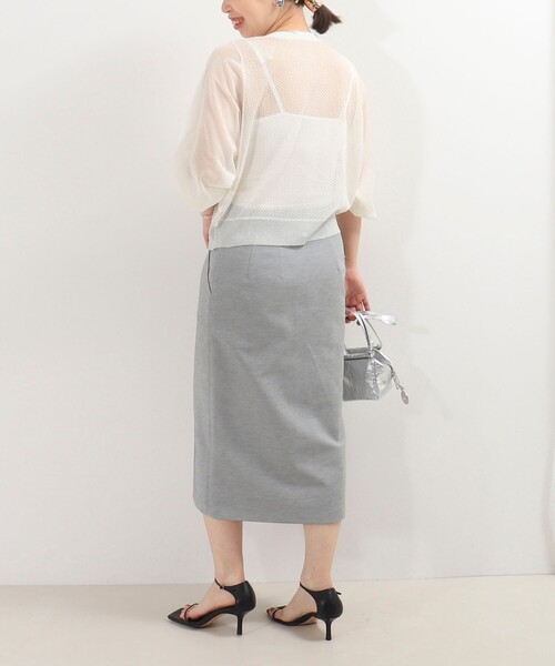 MICO COULIER（ミコクリエ）の「極細メッシュパフスリーブカーディガン（カーディガン/ボレロ・レディース・ブルー/チャコールグレー/オフホワイト/ライトグレー/マスタード・38）」の7枚目の写真