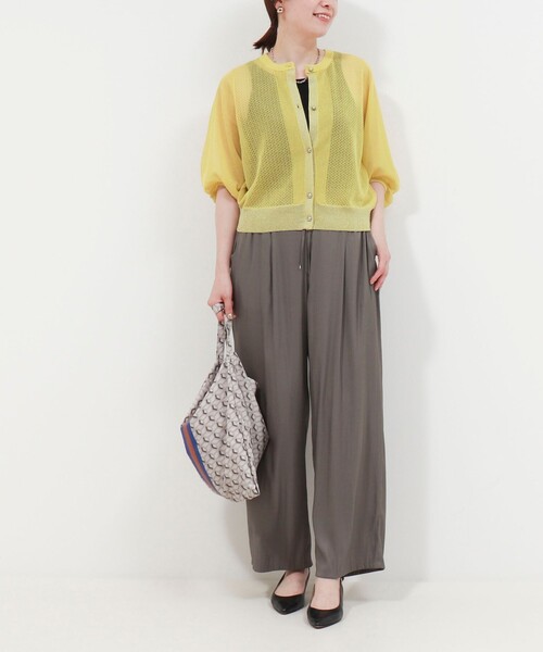 MICO COULIER（ミコクリエ）の「極細メッシュパフスリーブカーディガン（カーディガン/ボレロ・レディース・ブルー/チャコールグレー/オフホワイト/ライトグレー/マスタード・38）」の9枚目の写真