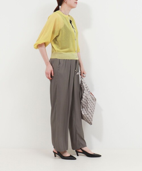 MICO COULIER（ミコクリエ）の「極細メッシュパフスリーブカーディガン（カーディガン/ボレロ・レディース・ブルー/チャコールグレー/オフホワイト/ライトグレー/マスタード・38）」の10枚目の写真