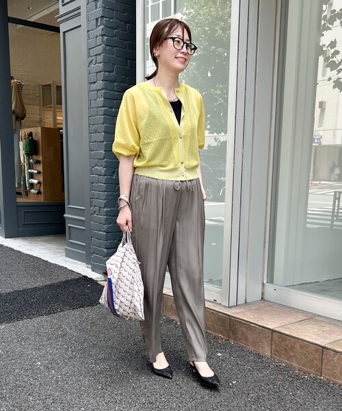 MICO COULIER（ミコクリエ）の「極細メッシュパフスリーブカーディガン（カーディガン/ボレロ・レディース・ブルー/チャコールグレー/オフホワイト/ライトグレー/マスタード・38）」の15枚目の写真