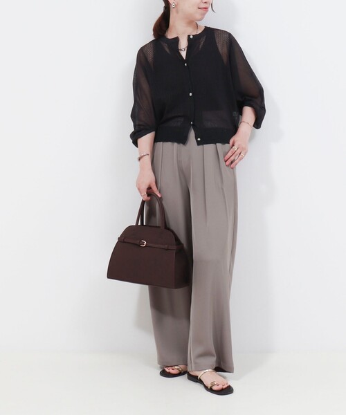 MICO COULIER（ミコクリエ）の「極細メッシュパフスリーブカーディガン（カーディガン/ボレロ・レディース・ブルー/チャコールグレー/オフホワイト/ライトグレー/マスタード・38）」の19枚目の写真