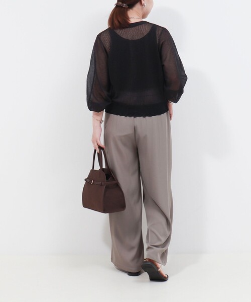 MICO COULIER（ミコクリエ）の「極細メッシュパフスリーブカーディガン（カーディガン/ボレロ・レディース・ブルー/チャコールグレー/オフホワイト/ライトグレー/マスタード・38）」の20枚目の写真