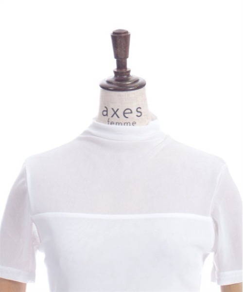 シアー半袖トップス（Tシャツ/カットソー）｜axes femme