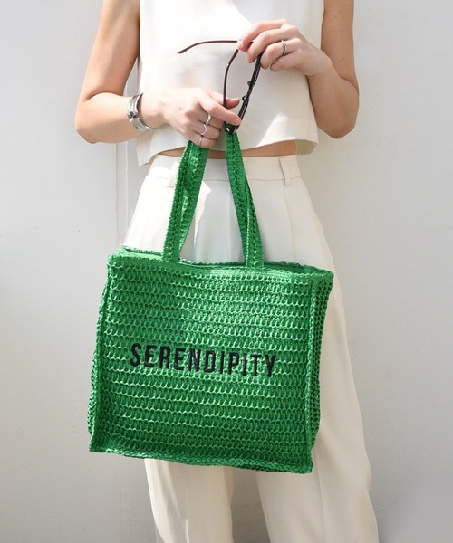美品✨ロブスター刺繍のかごバッグ セール】刺繍文字入りカゴバッグ（かごバッグ）｜styiro