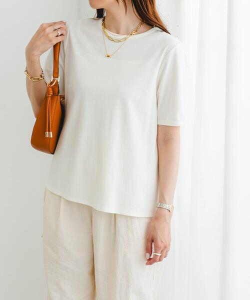 F by ROSSO（エフバイロッソ）の「『UR TECH』F by ROSSO　UVCUTバックオープンフレアTシャツ（Tシャツ/カットソー・レディース・ブラック/オフホワイト/イエロー・FREE）」の2枚目の写真