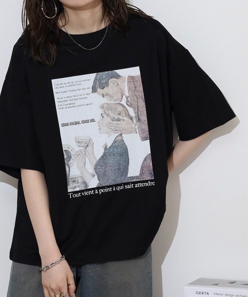 FUNALIVE（ファンアライブ）の「接触冷感プリントTシャツ（Tシャツ/カットソー・レディース・ブラック系/ホワイト/アイボリー系1/ブラック系1/アイボリー系/ブラック/ホワイト系/ホワイト系1/アイボリー系2・FREE）」の5枚目の写真