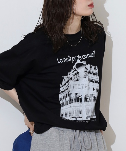 FUNALIVE（ファンアライブ）の「接触冷感プリントTシャツ（Tシャツ/カットソー・レディース・ブラック系/ホワイト/アイボリー系1/ブラック系1/アイボリー系/ブラック/ホワイト系/ホワイト系1/アイボリー系2・FREE）」の6枚目の写真