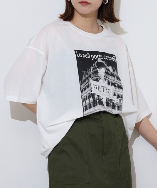 FUNALIVE（ファンアライブ）の「接触冷感プリントTシャツ（Tシャツ/カットソー・レディース・ブラック系/ホワイト/アイボリー系1/ブラック系1/アイボリー系/ブラック/ホワイト系/ホワイト系1/アイボリー系2・FREE）」の22枚目の写真