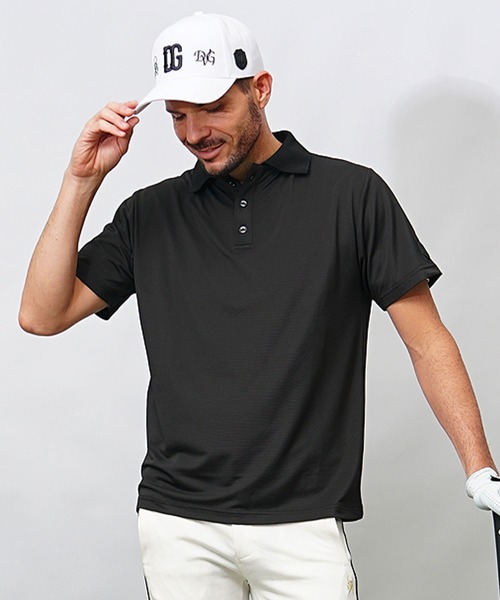 DIVINER GOLF ゴルフウェア メンズ ポロシャツ 半袖 メンズ ストレッチ 速乾 伸縮 ロゴ 総柄 白 黒 ホワイト ブラック ゴルフ スポーツ ブランド セットアップ対応 夏 夏服 夏物 春夏 メンズファッション joker ジョーカー ディバイナー joker
