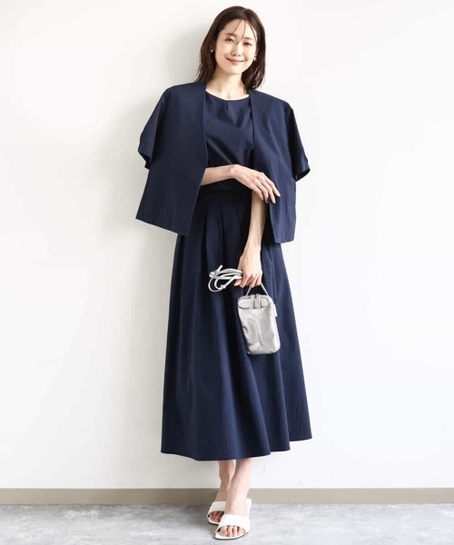 MK MICHEL KLEIN（エムケーミッシェルクラン）の「タックフレアースカート/撥水/UVカット/洗える（スカート・レディース・ネイビー/ブルー・38）」の11枚目の写真