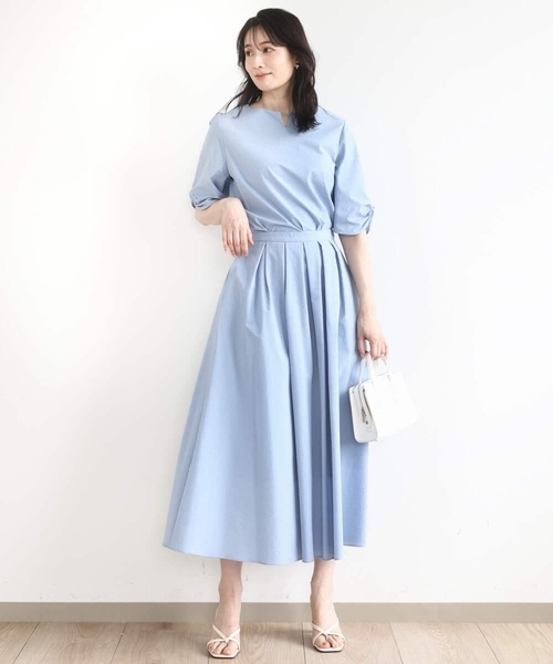 MK MICHEL KLEIN（エムケーミッシェルクラン）の「タックフレアースカート/撥水/UVカット/洗える（スカート・レディース・ネイビー/ブルー・38）」の13枚目の写真