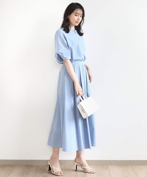 MK MICHEL KLEIN（エムケーミッシェルクラン）の「タックフレアースカート/撥水/UVカット/洗える（スカート・レディース・ネイビー/ブルー・38）」の14枚目の写真