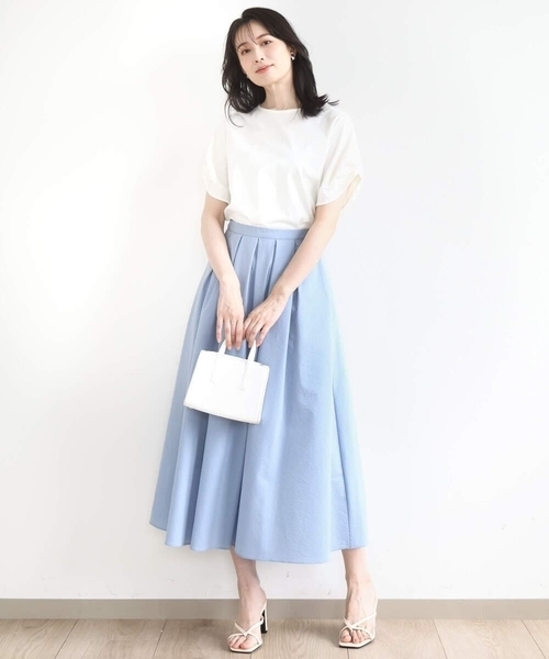 MK MICHEL KLEIN（エムケーミッシェルクラン）の「タックフレアースカート/撥水/UVカット/洗える（スカート・レディース・ネイビー/ブルー・38）」の16枚目の写真