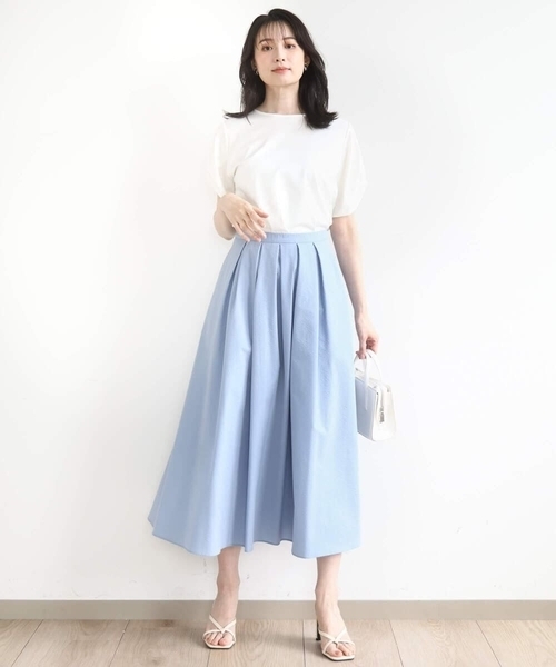 MK MICHEL KLEIN（エムケーミッシェルクラン）の「タックフレアースカート/撥水/UVカット/洗える（スカート・レディース・ネイビー/ブルー・38）」の17枚目の写真