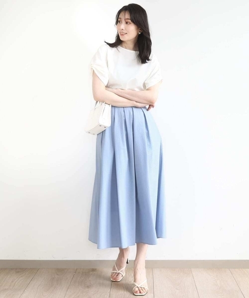 MK MICHEL KLEIN（エムケーミッシェルクラン）の「タックフレアースカート/撥水/UVカット/洗える（スカート・レディース・ネイビー/ブルー・38）」の18枚目の写真