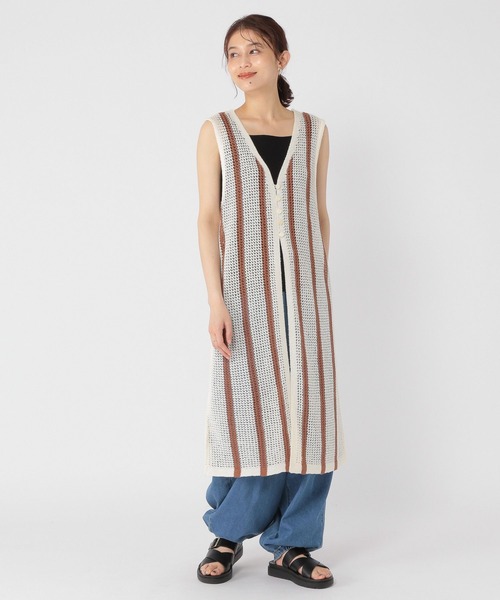 セール】7ゲージ透かし編みアソートジレワンピース（ワンピース