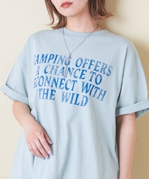 CUBE SUGAR（キューブシュガー）の「21/-OE天竺汗染み防止加工ロゴプリントTシャツ（Tシャツ/カットソー）」