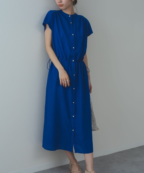 ANNA LUNA（アンナルナ）の「【ANNA LUNA】 1枚で完成する 大人の きれいめ カジュアル 半袖 ワンピース（ワンピース・レディース・ブルー/チャコールグレー/ネイビー・MEDIUM）」の18枚目の写真