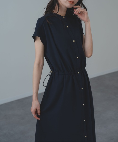 ANNA LUNA（アンナルナ）の「【ANNA LUNA】 1枚で完成する 大人の きれいめ カジュアル 半袖 ワンピース（ワンピース・レディース・ブルー/チャコールグレー/ネイビー・MEDIUM）」の11枚目の写真