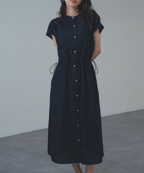 ANNA LUNA（アンナルナ）の「【ANNA LUNA】 1枚で完成する 大人の きれいめ カジュアル 半袖 ワンピース（ワンピース・レディース・ブルー/チャコールグレー/ネイビー・MEDIUM）」の8枚目の写真