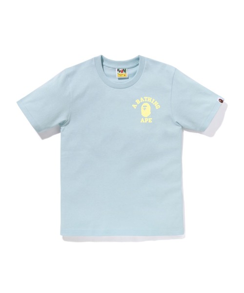 A BATHING APE(アベイシングエイプ)の「COLLEGE ONE POINT TEE(Tシャツ/カットソー・レディース・ピンク/ホワイト/サックスブルー/ブラック・XX-SMALL/MEDIUM/SMALL/X-SMALL)」の1枚目の写真