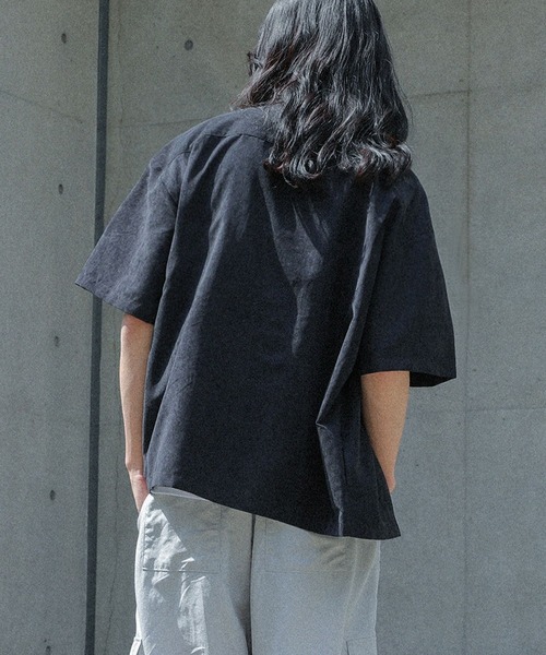 MDR（エムディアール）の「ポリスウェード半袖シャツ【セットアップ対応】（シャツ/ブラウス・メンズ・グレー/ブラック・L/M）」の6枚目の写真