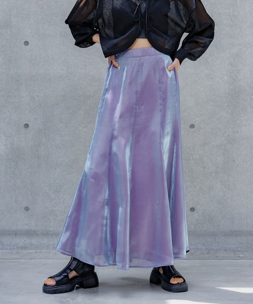 PAGEBOY（ページボーイ）の「グロッシーフレアスカート（スカート・レディース・パープル/ブラック・FREE）」の14枚目の写真