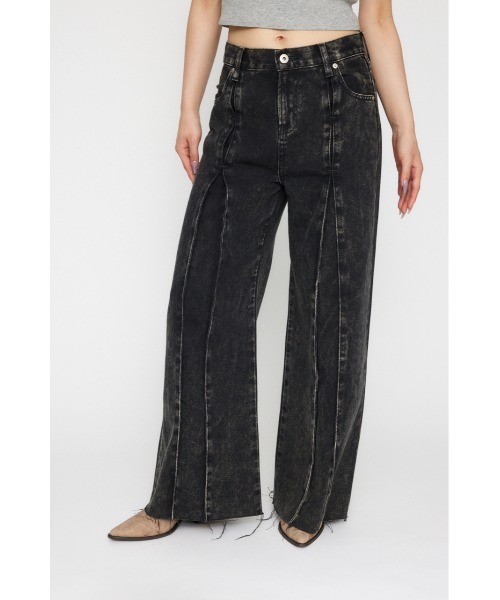 LAGUA GEM（ラグアジェム）の「FRONT POINT LOOSE デニム（デニムパンツ・レディース・ブラック/ブラウン・22inch/23inch/24inch/25inch/26inch）」の21枚目の写真