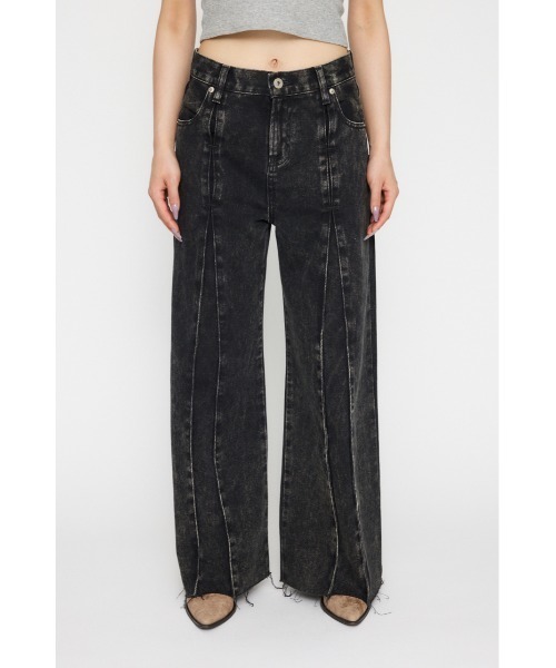 LAGUA GEM（ラグアジェム）の「FRONT POINT LOOSE デニム（デニムパンツ・レディース・ブラック/ブラウン・22inch/23inch/24inch/25inch/26inch）」の20枚目の写真